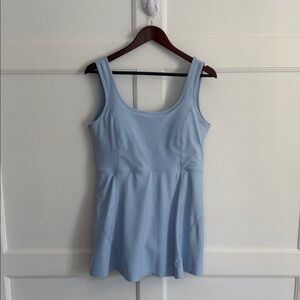 Women's Light Blue Athletic Dress with Built in Shorts.